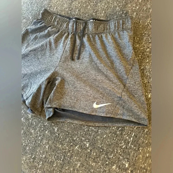 NIKE Dri-FIT Shorts Women's Training Gray Polyester with Pockets - Picture 4 of 14